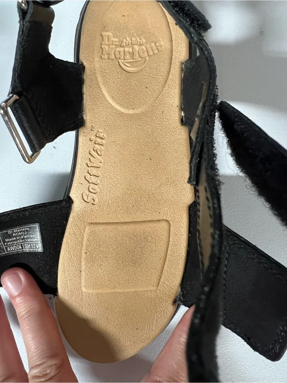 Dr. Martens Youth Romi Sandals Size 1 Black Velcro